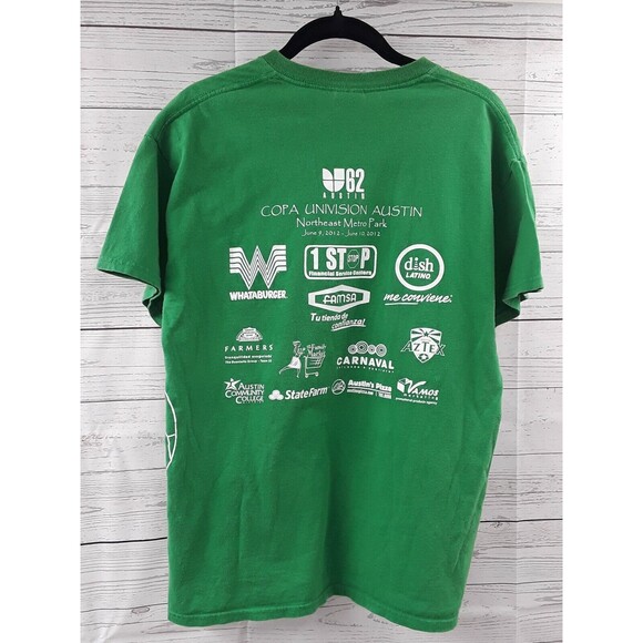 Copa Univision 2012 T Shirt Austin Logo Futbol is my Passion Graphic Green Sz M - Picture 3 of 10